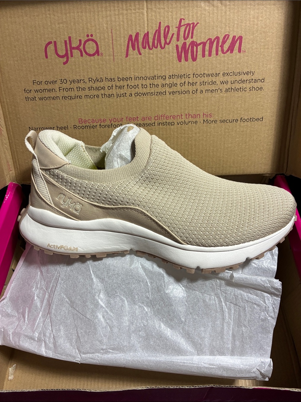 Ryka Women's Slip-On Walking Sneakers in Beige